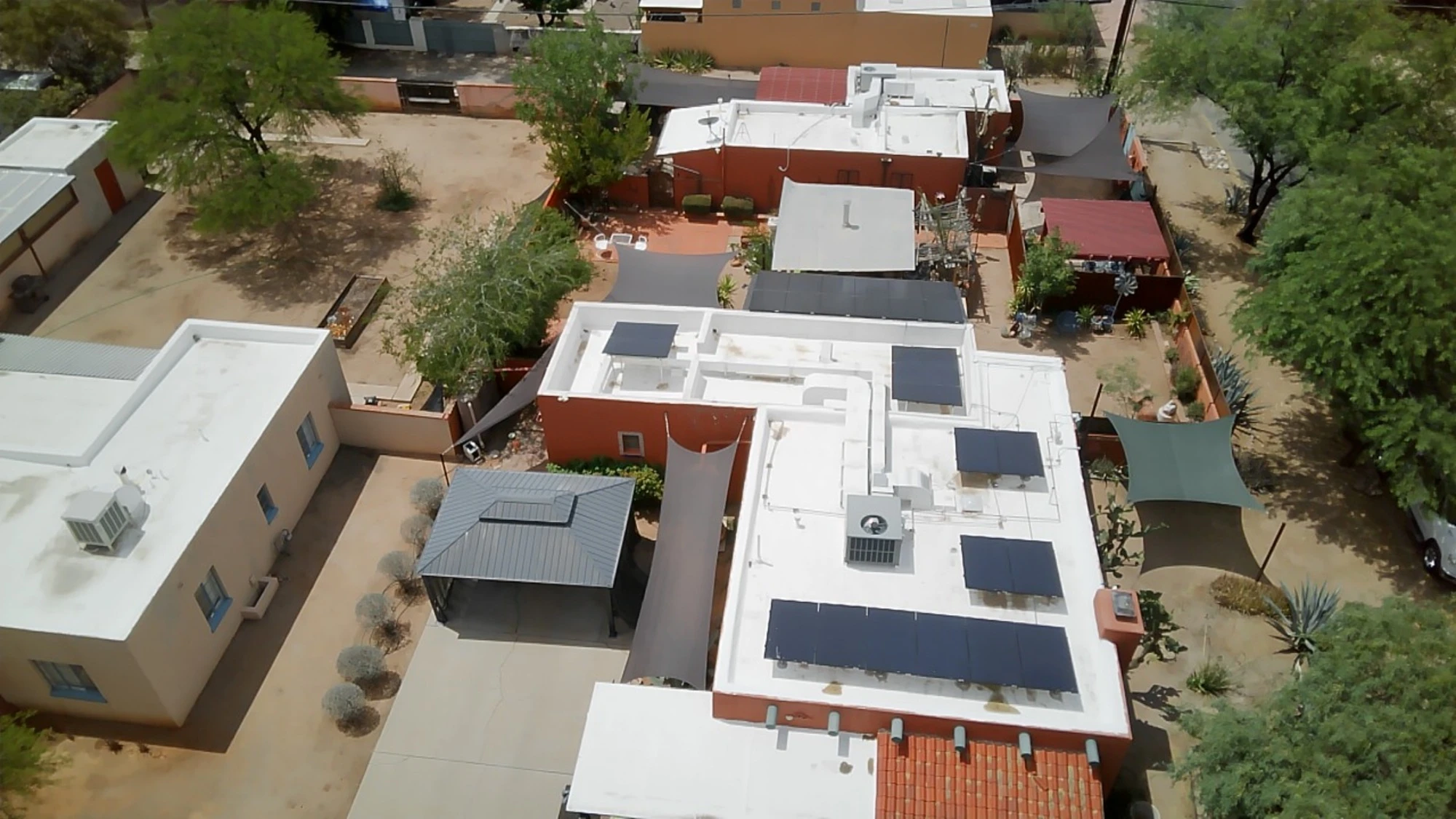Solar panel installation on residential roof